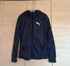 ★美品★ PUMA プーマ フルジップ パーカー S ネイビー 薄め ドライ