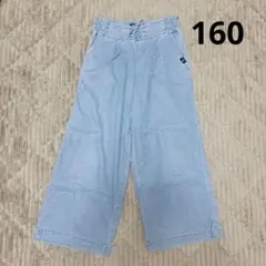 デニム風 ワイドパンツ ライトブルー 160cmのサムネイル