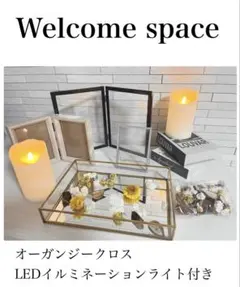 ウェルカムスペース セット オーガンジークロス・イルミネーションライト付