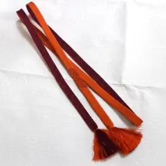 お値下げしました！＜超美品＞ 帯締め 平組 オレンジ×パープル 正絹