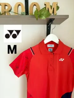 YONEX ヨネックス半袖ポロシャツ ウエア　ユニフォーム　Mサイズ　赤/紺
