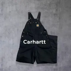 専用カーハート ダブルニー ダック地オーバーオール サロペット 黒W34 L30