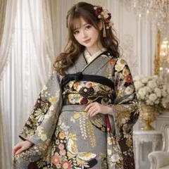 美品　総絞り　辻ヶ花　蝶模様　金彩　逸品　振袖　フルセット 振り袖