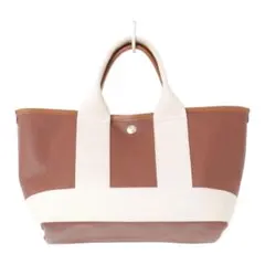 未使用近　トプカピ  スコッチグレインネオレザーミニトートバッグ ブラウン