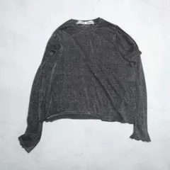 CITEN ラメ 長袖 トップス カットソー ブラック