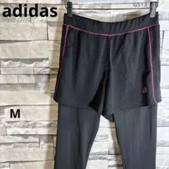 adidas/アディダス/ショートパンツ付レギンス/ブラック/G513