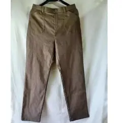 L ジュネママン 裏起毛 ストレッチ イージーパンツ 茶/総ゴム 秋 冬 春