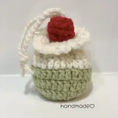 ポーチ　巾着　クリームソーダ　メロン　さくらんぼ　ハンドメイド　かぎ針編み