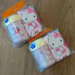 【新品未開封】ハローキティ　おしぼりケース&おしぼりセット　2点