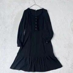 クレデヴェール| レイヤード シアーワンピース ペプラム ビジュー ブラックのサムネイル