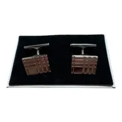 Burberry シルバー 格子模様 カフリンクス