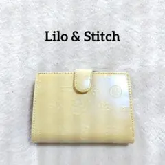 リロアンドスティッチ　二つ折り財布　コンチョ　バンド留め　エンボス加工　がまぐちのサムネイル