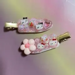 ハンドメイド ヘアクリップ 2個