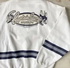 美品 キャプテンサンタ トレーナー ホワイト Mスウェット サーファー マリン