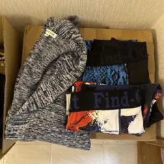 【超美品】青と黒のグラフィックプリントレギンス　カーディガン付き