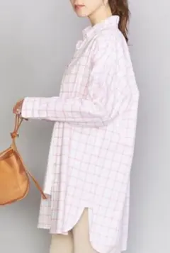 ユナイテッドアローズ ビックシルエット ピンクチェックシャツ