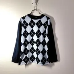 ユニクロUNIQLO✨️セーター　クルーネック　アーガイル　伸縮性　S