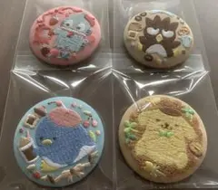 サンリオキャラクターズ刺繍缶バッチつき Biscuit3 4個セット　希少品
