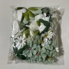 造花 アートフラワー ホワイト グリーン系 まとめ売り