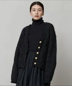 現行 美品 カレンソロジー リネン混 ノーカラージャケット オーバーシルエット Curensology（カレンソロジー）の「Curensology(カレンソロジー