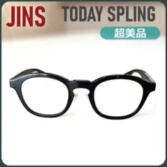 JINS✶メガネ 超美品 セル太フレーム 中顔面短縮 黒 ボストン ジンズ 眼鏡