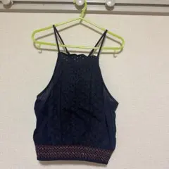 Hollister タンクトップ ネイビー 刺繍 Sサイズのサムネイル