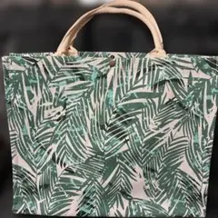 リーフ柄キャンバストートバッグ