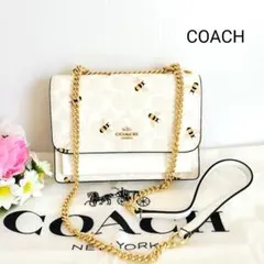 極美品☆COACH コーチ☆ハニービー×シグネチャー チェーンショルダーバッグ
