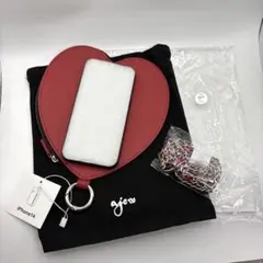 【未使用】ajew エジュー ハートケース 赤 チェーン付き iPhone14