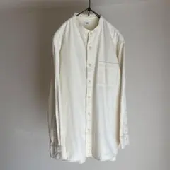UNIQLO ユニクロ　フランネルスタンドカラーシャツ　オフホワイト　L