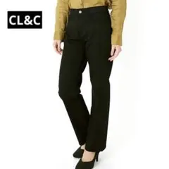 [CL&C] ストレートパンツ　伸縮性　カジュアル　ブラック　楽ちん　綺麗め