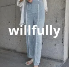 willfully フロントタックパイピングパンツloose twill PTのサムネイル