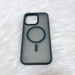 iPhone 15Pro Max マグセーフ対応半透明ケース ブラック