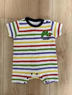 はらぺこあおむし　ロンパース　半袖　ストライプ柄　 60cm