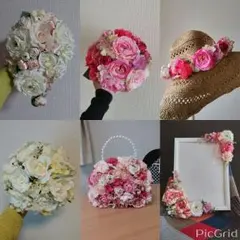 オーダーメイド　ブーケ　髪飾り　花冠を