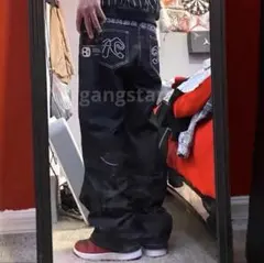 セミワイドデニム バギーパンツ y2k y3k UKドリル パンツ ジーンズ