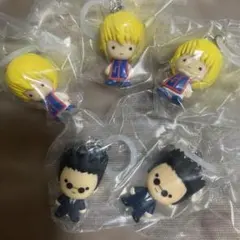 ハンターハンター　めじるしアクセサリー　クラピカ、レオリオ5個セット