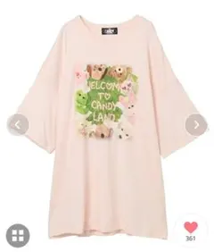 Candy Stripper オーバーサイズ BIG Tシャツ ピンク