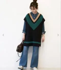 SLOBE IENA ニットベスト Vネック