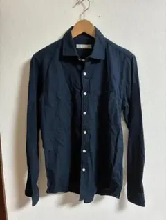 ナノユニバース レディースM 襟付きシャツ ネイビー シンプル 着回し