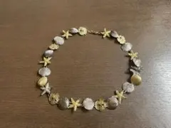 タイ　シルバーネックレス　シェル　ヒトデ　モチーフ　ハワイアンジュエリー　重め