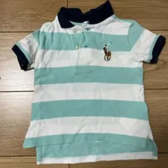 Ralph Lauren ポロシャツ 12M 水色ストライプ