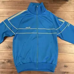 アディダス ジャージ 西ドイツ製ビンテージ 80s 光沢のあるターコイズブルー