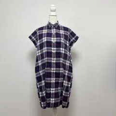 Gymphlex チェック　ロングシャツワンピース