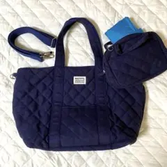 ルートート　マザーズバッグ　キルティング　ネイビー　おむつ替えシート付き　大容量