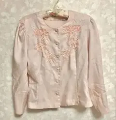 昭和レトロ 日本製 古着 vintage ピンク お花 ブラウスのサムネイル