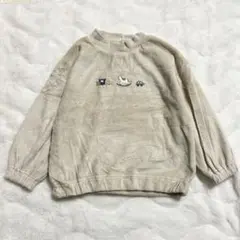 キッズ 110cm ベージュ フリース トレーナー ハイネック