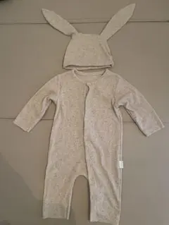 【美品】 韓国子供服 ロンパース・カバーオール 73うさみみ帽子セット