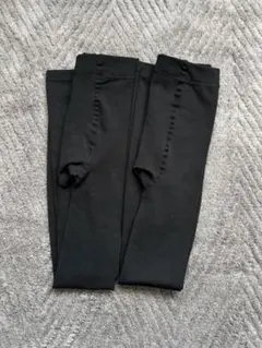 新品未使用　裏起毛レギンス　2枚セット　黒　JM〜L 両面マチ付　股上ゆったり