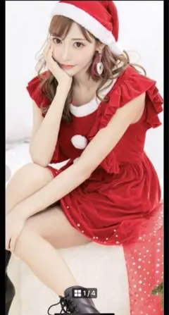 サンタ風ドレスと帽子セット